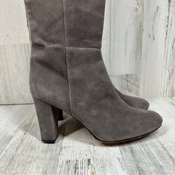 Halogen Noble Over The Knee Heeled Boots Grey Suede #1397 - Picture 5 of 15